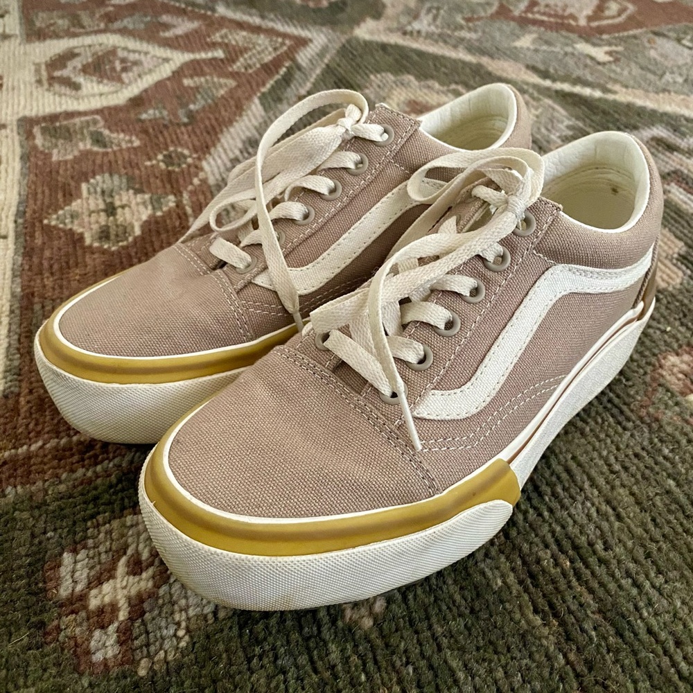 Old school stacked cobblestone vans